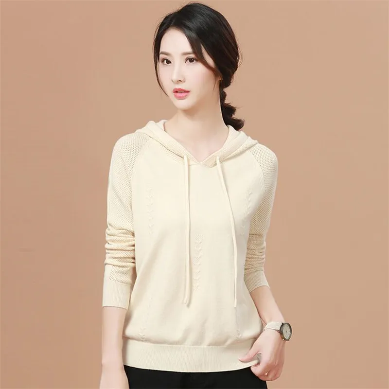 2021 Knittde Women Sweater Casual Soft Hooded neck Jumper Fashion Slim autumn and winter Pullovers | Женская одежда