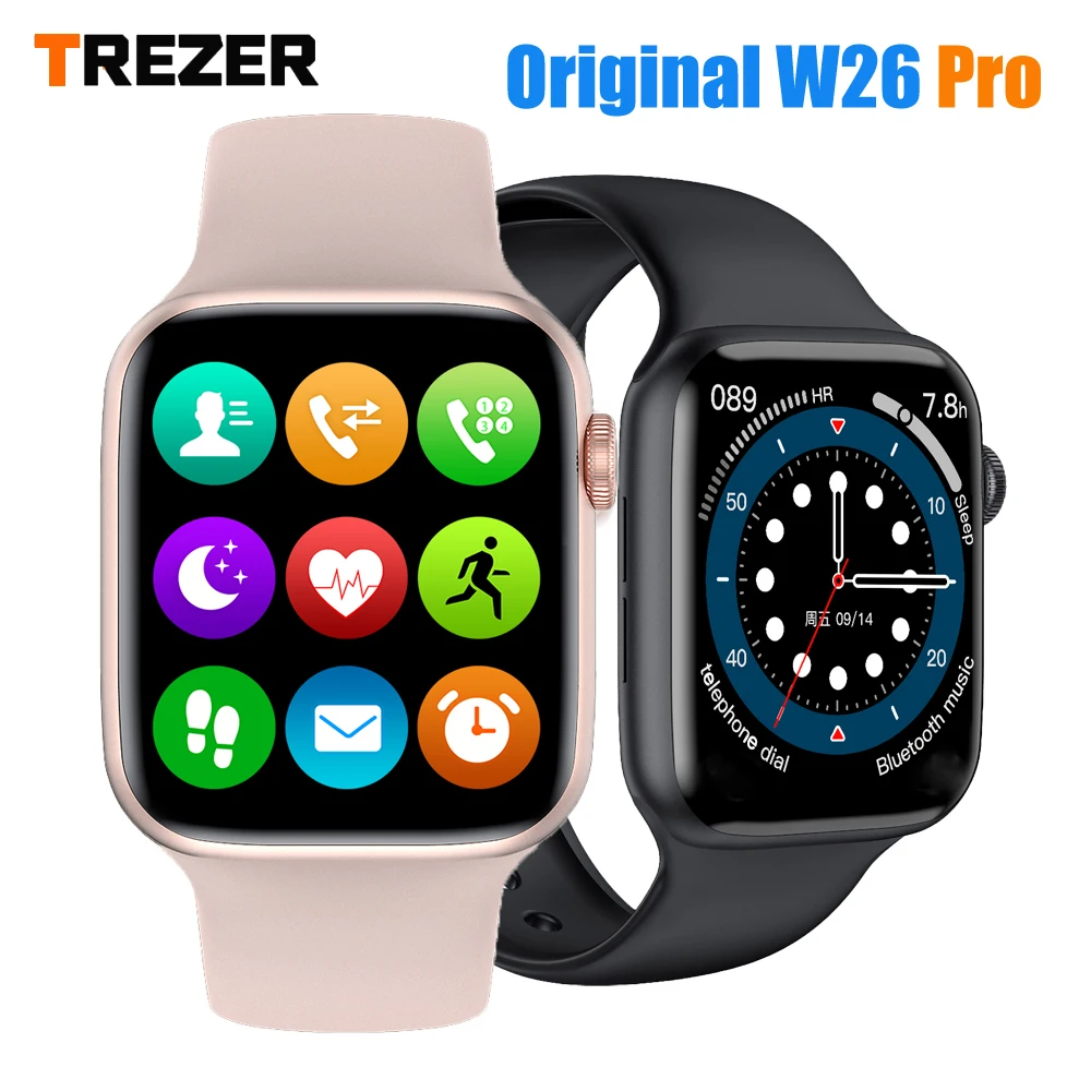 Смарт часы TREZER IWO W26 + Pro 1 75 дюйма 320*385 6 IPS сенсорный экран|Смарт-часы| |