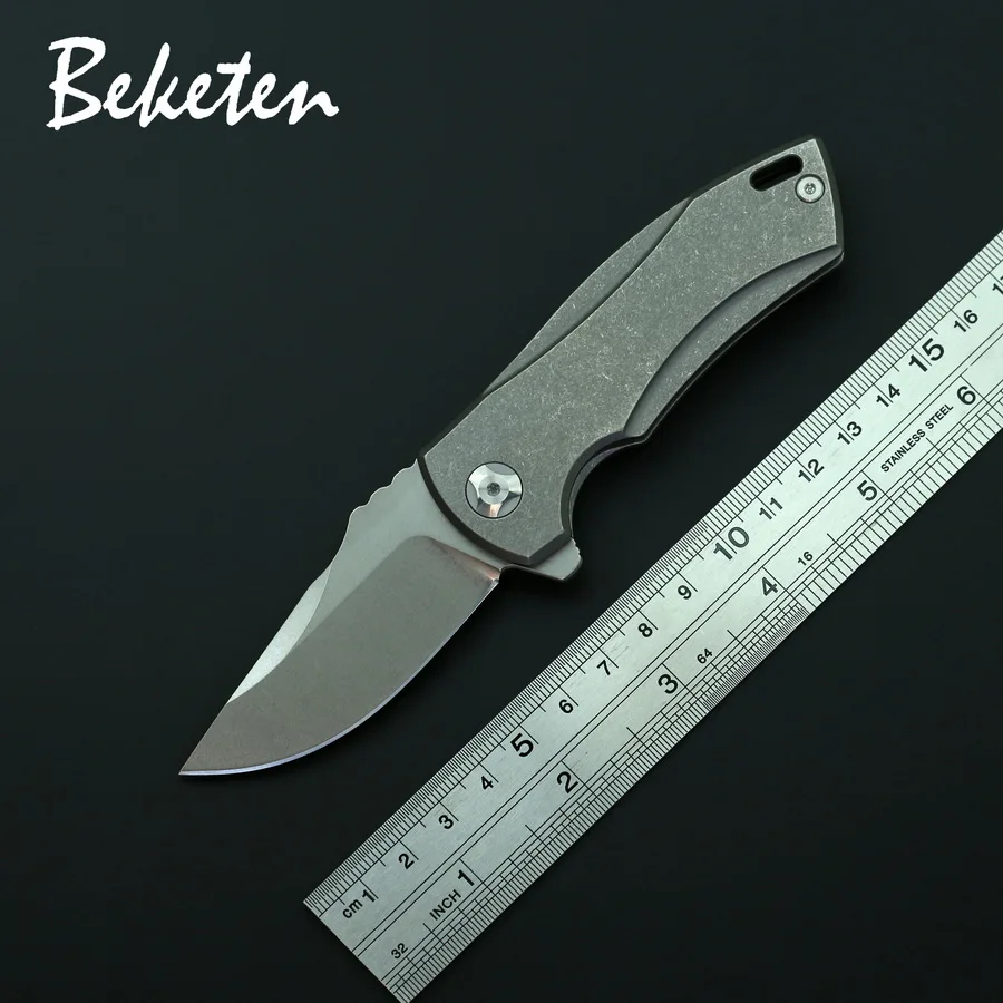 

BEKETEN Новый мини-танк Flipper Складной нож M390 Лезвие Титановая ручка Выживание на открытом воздухе Кемпинг Охота Портативные ножи для фруктов Cut ...