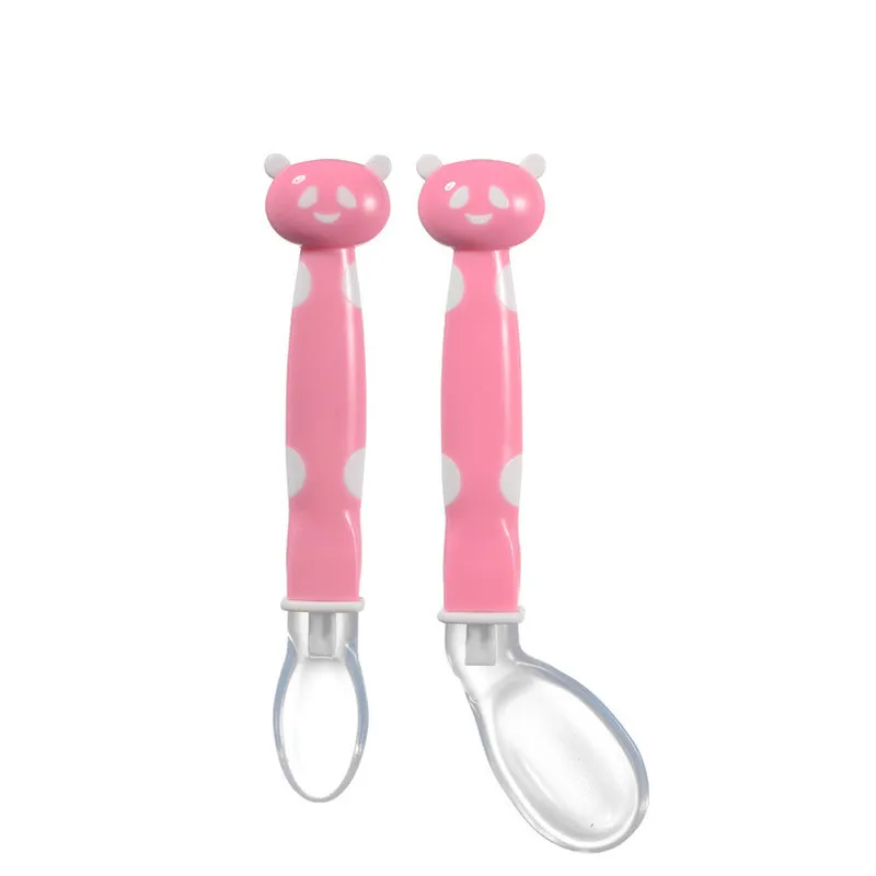 Soft Silicone Baby Spoons Infant Safety Utensil Bendable Winding Spoon Toddler Training Feeding with Storage Box | Мать и ребенок