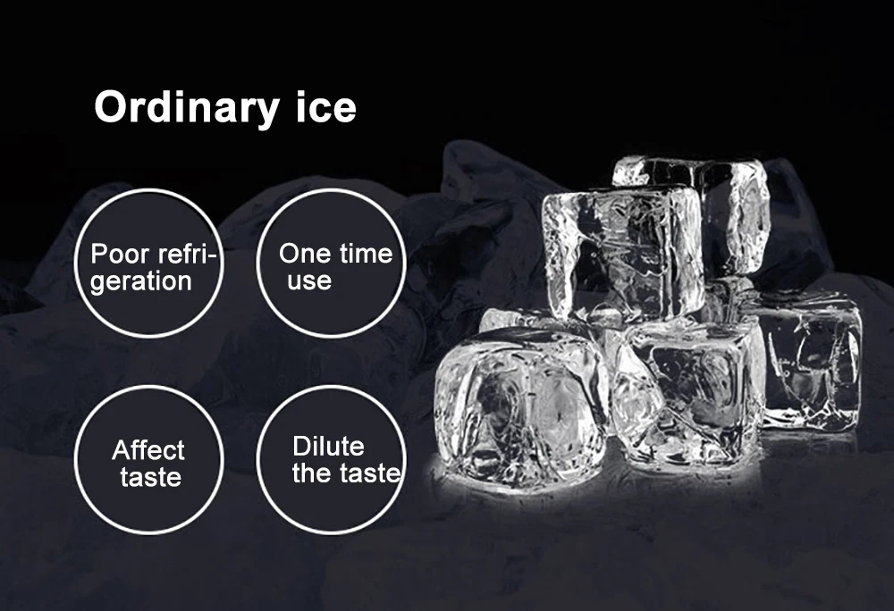 Кубики для льда из нержавеющей стали 304 быстрое замороженное искусство