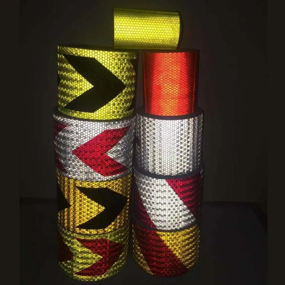 10CM Wide Road Traffic Construction Site Corridor Factory Workshop Floor Safety Warning Self-adhesive Twill Reflective Tape