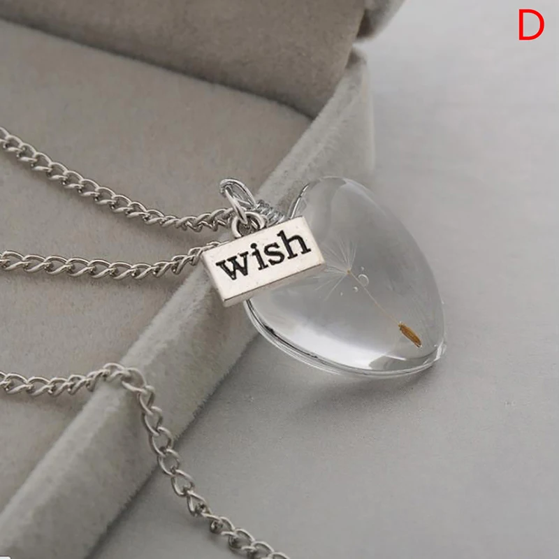 

6 Styles Natural Dandelion Glass Ball Crystal Pendants Necklaces Jewelry For Women