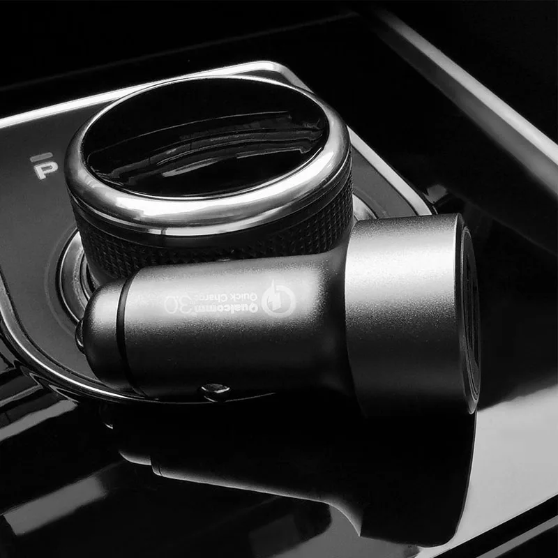 Xiaomi 70Mai Металлический Двойной Автомобильное зарядное устройство QC3.0 интеллектуальная Быстрая зарядка двойной USB выход для samsung S8 iPhone 6 7 8 Plus