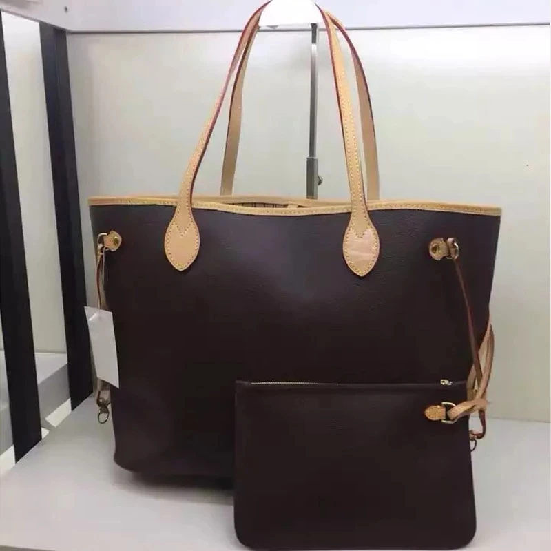 

Excellent Quality Neverfull Bags For Women 2021 Shopping Bag Luxury Brand Shoulder Bag Canvas Leather Neverful Handbags MM/GM