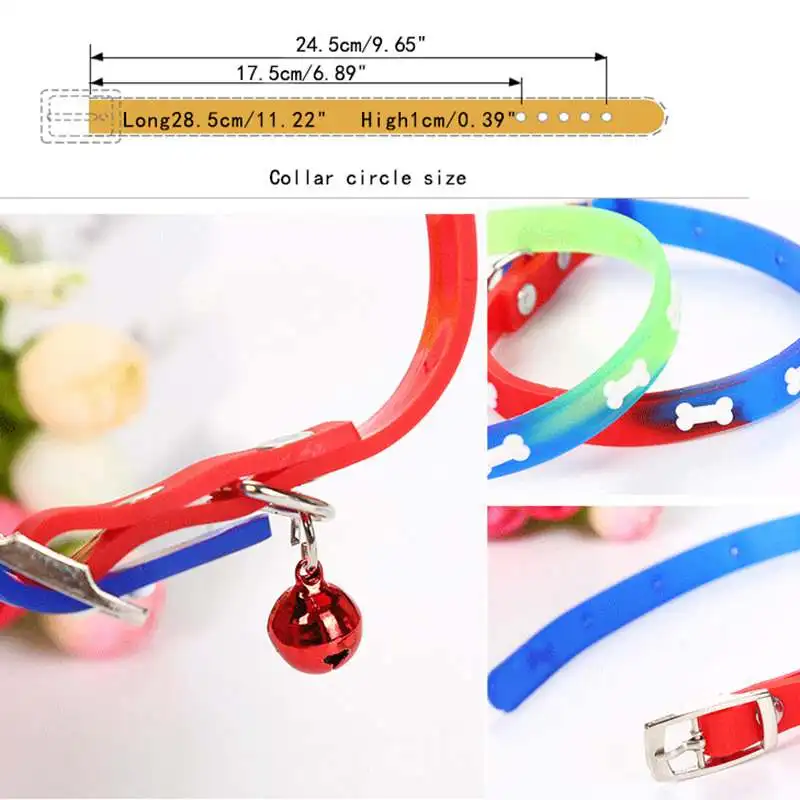 Регулируемый питомец Кошка Собака Кости узоры силиконовый Тяговый воротник с