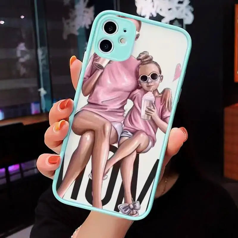 

Baby Mouse Mama Mouse Super Mom Girl Phone Cases Matte Transparent for iPhone 7 8 11 12 s mini pro X XS XR MAX Plus cover funda