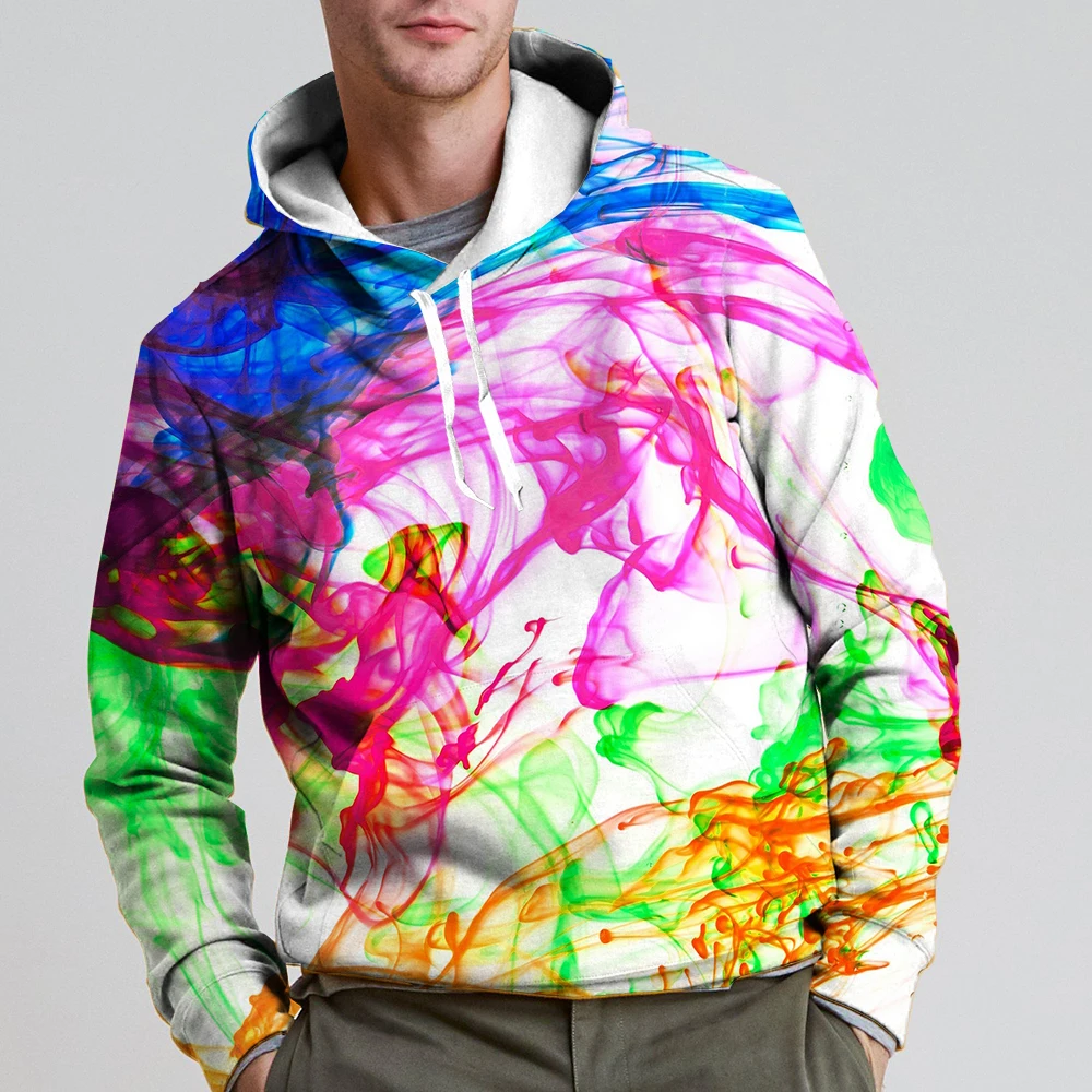 

Мужские худи с капюшоном, психоделические радужные худи с капюшоном, абстрактная женская уличная одежда, топы в стиле хип-хоп, топ с 3D-принтом