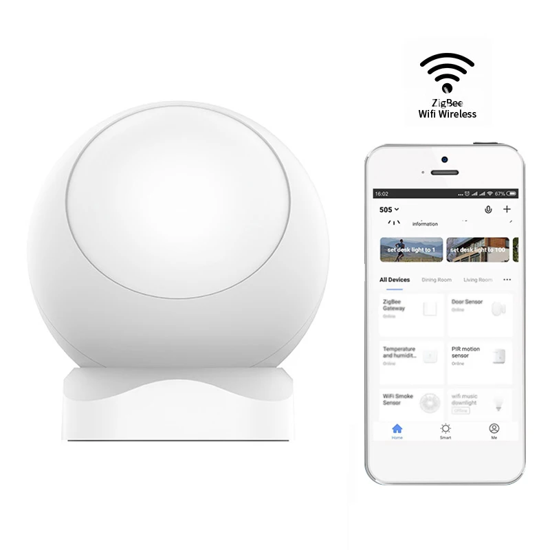 Tuya ZigBee умный PIR датчик движения встроенный аккумулятор Пассивный Инфракрасный