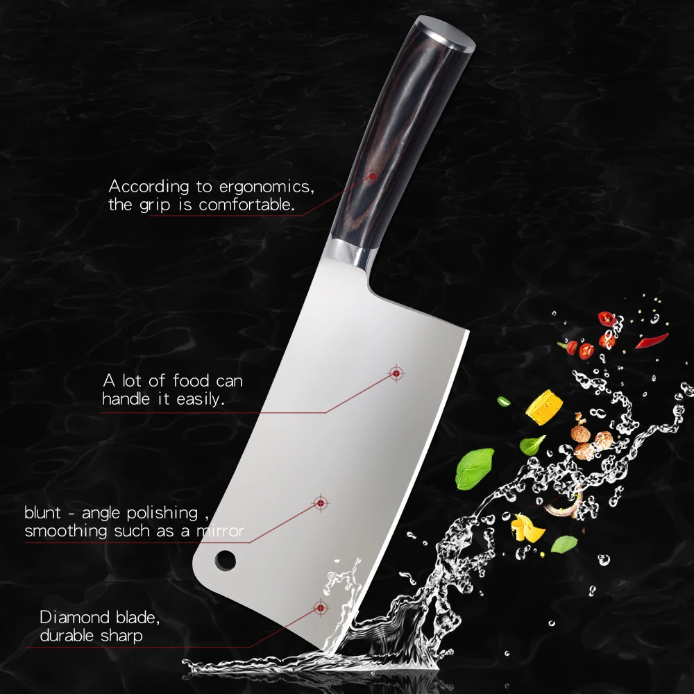 Кухонный нож MYVI профессиональный шеф-повар из нержавеющей стали с цветной