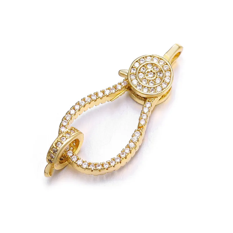 

DIY Handmade Jewelry Making Accessories Copper Micro-inlaid Zircon CZ Lobster Buckle Sweater Chain Double Hanging Connector Hook