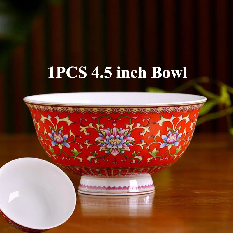 4 5/5/6 дюймов китайский ярко красного цвета слоновой кости чаша для риса