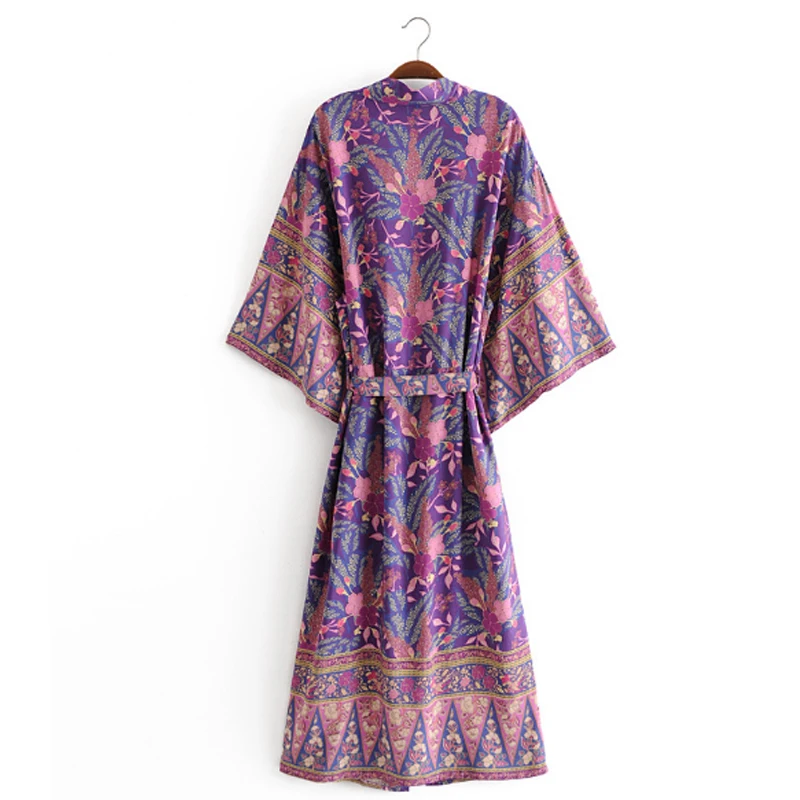 

2021Bohemian Printed Summer Beach Wear Janpanese Long Kimono Cardigan Plus Size Cotton Tunic Women Tops and Blouse Shirts A498