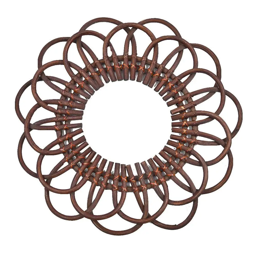 Зеркальный держатель в форме цветка из ротанга инновационное художественное