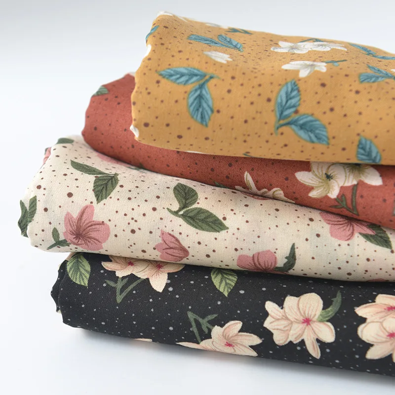 100x140cm Idyllic Small Floral Cotton Fabric Gardenia Floral Fabric DIY Dress Curtain Bedding Baby Cloth Sewing Crafts