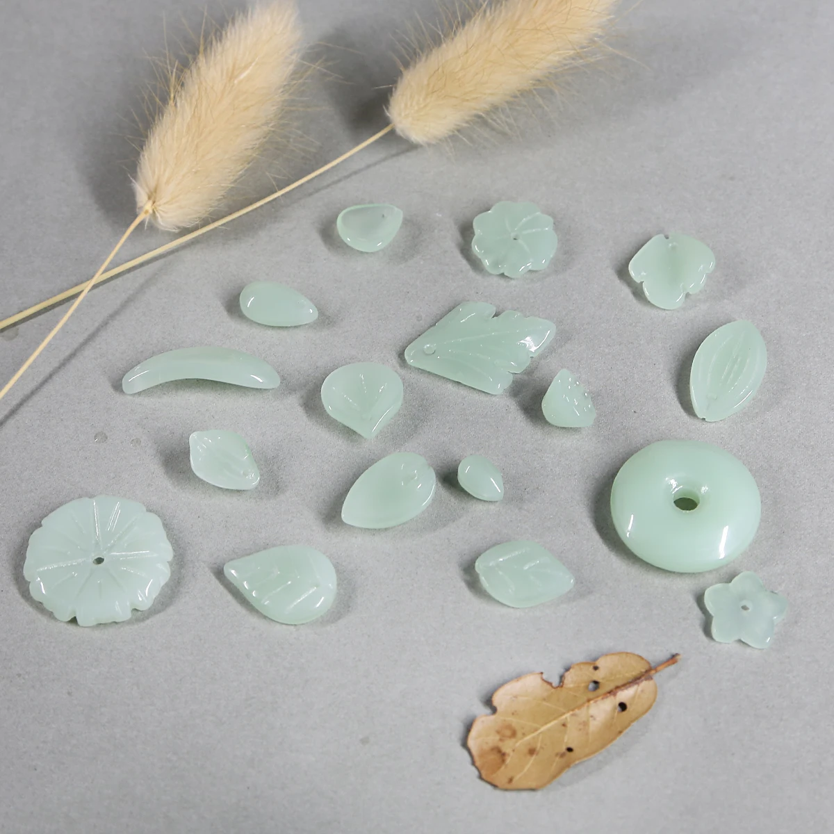 5-10 шт./лот зеленые стеклянные Лепестковые бусины сделай сам ювелирные изделия