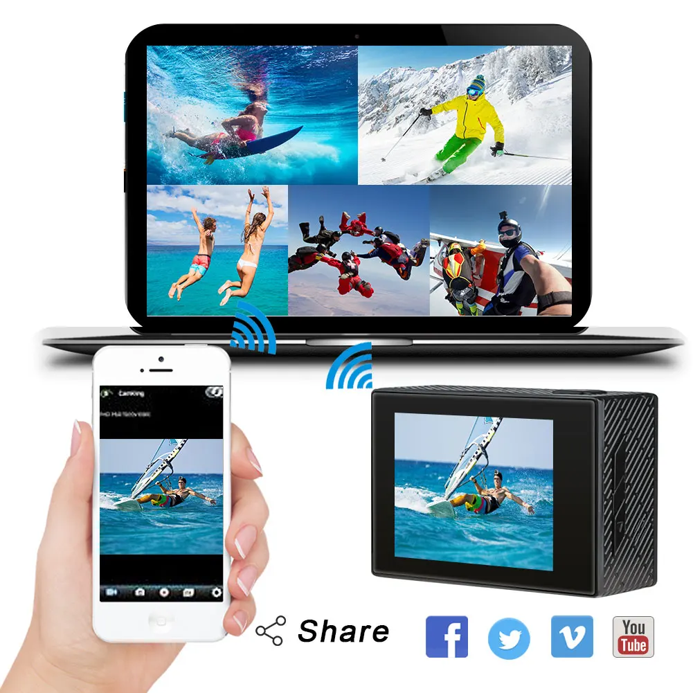 Экшн-камера AKASO Brave 4 2 аккумулятора 20 МП 30 м Wi-Fi |