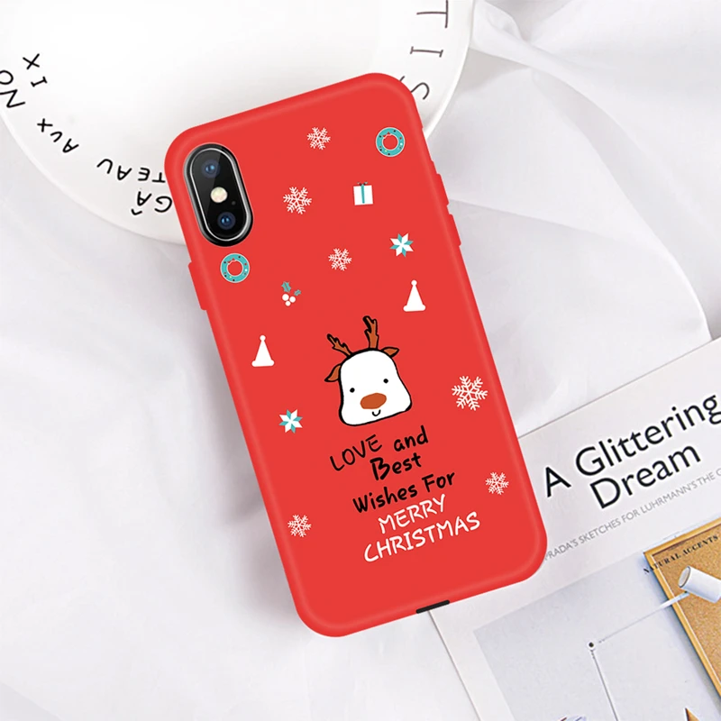Прозрачный противоударный чехол для телефона iPhone 11 Pro Max X XR XS MAX Рождественская