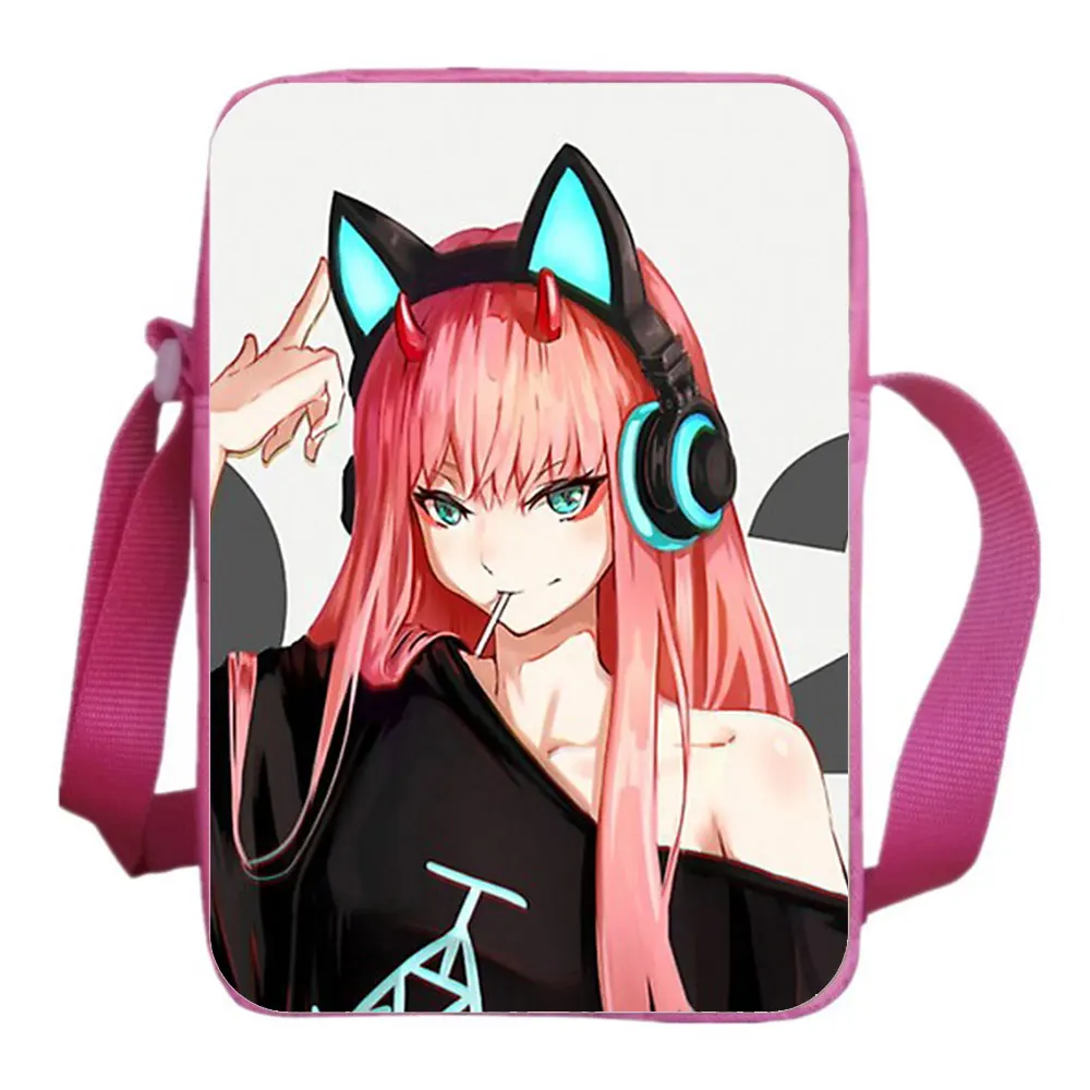 Darling In The Franxx Sling Bag Fashion Cartoon Anime ZERO TWO Messenger Bag Teen CrossBody Rucksack Boy Girl Shoulder Knapsack