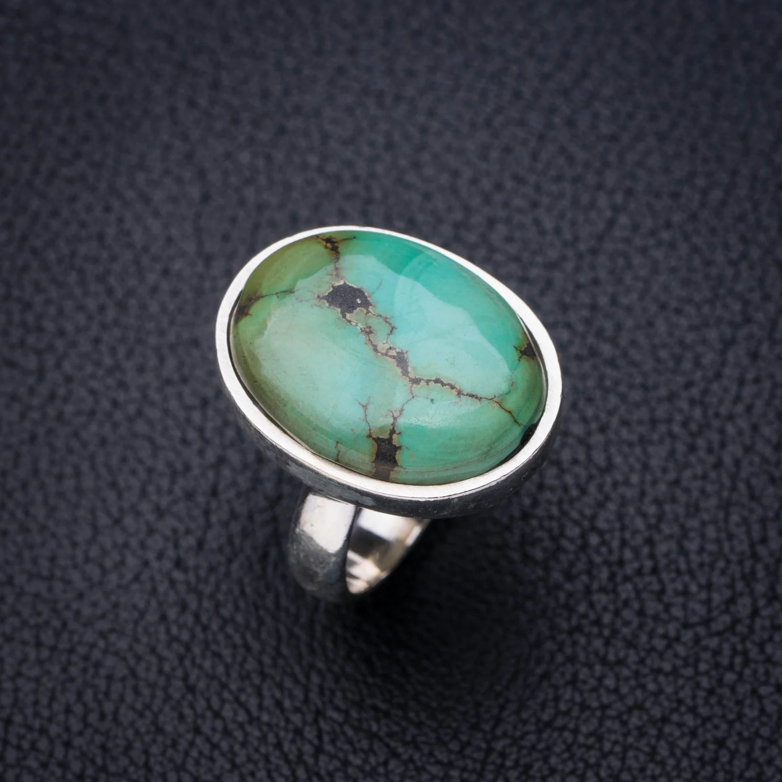 

StarGems Natural Turquoise Handmade 925 Sterling Silver Ring 6.25 E7648