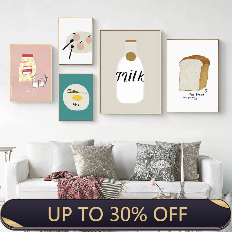 Настенная картина с изображением еды и овощей Картина на холсте свежие плакаты