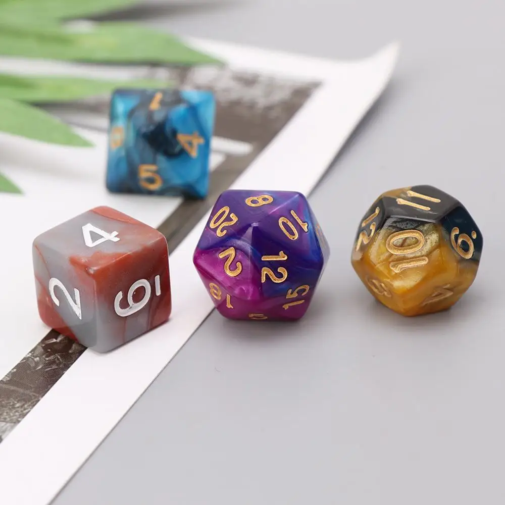 7 шт./компл. кубики бусины трпг игры разноцветные с разных сторон|Кубики| |