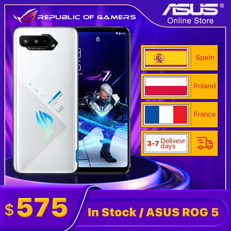 Глобальный Встроенная память ASUS ROG 5 5G игровой телефон 16GB 256GB смартфон 6 78 дюймов
