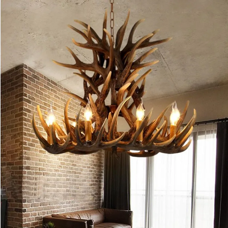 

Antler Chandelier 6+3Head 9+3Head 9+6Head 9+9Head Antlers Resin Chandelier Lamp Lustre Chandelier Home Decoration Lighting E14