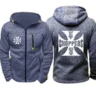 Мужская флисовая толстовка на молнии, с капюшоном, в стиле хип-хоп