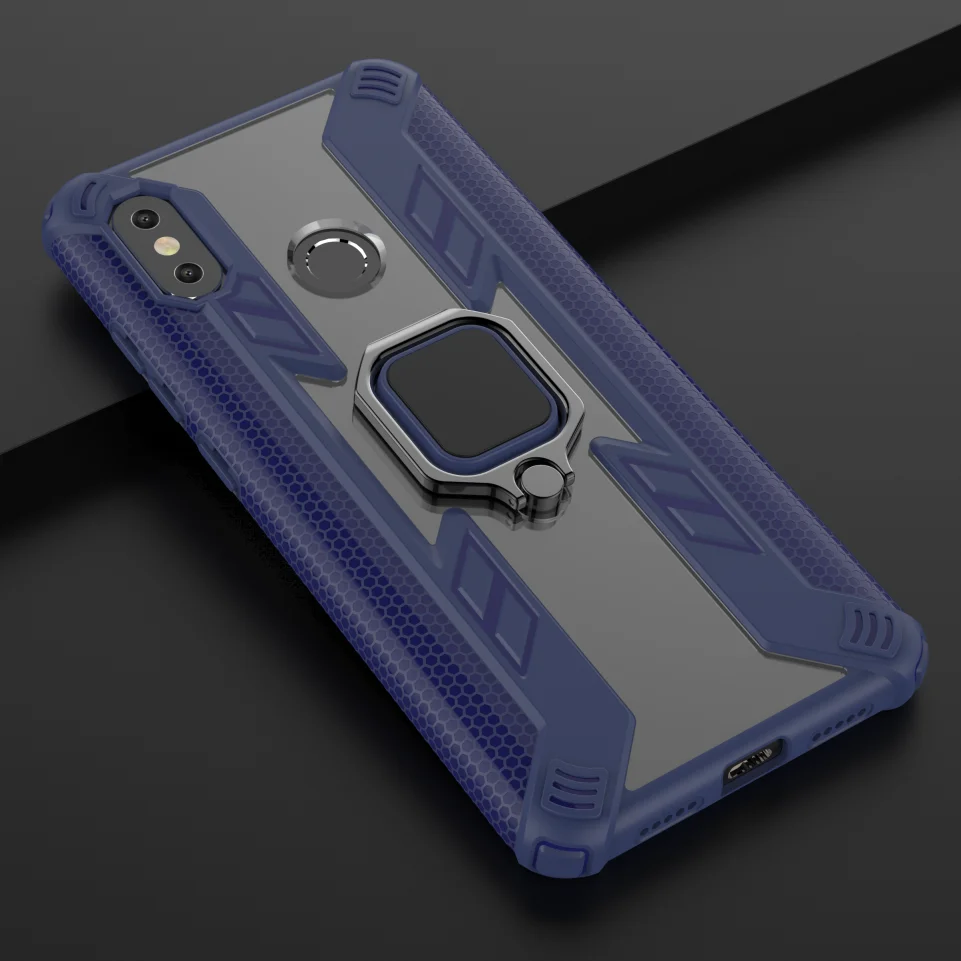 For Xiaomi Mi 9T Pro 8 Lite Redmi 7 Note Luxury Armor Shockproof Silicone Finger Ring Case Stand Transparent Phone Cover |