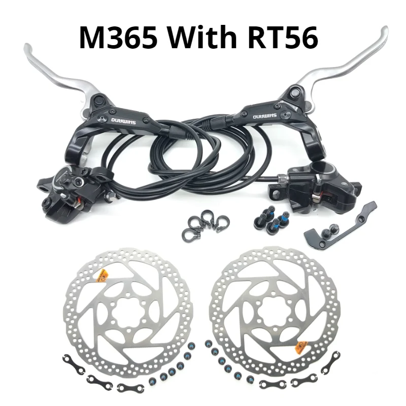 M365 Brake with RT56 M396 M395 M365 M485 M486 листовой штамповки, вальцевание гидравлическим диск набор тормозов передние и задние BR-BL-M395 BL-M396 M395 M396 тормозной Черный и белый цвета - Цвет: M365 Brake with RT56
