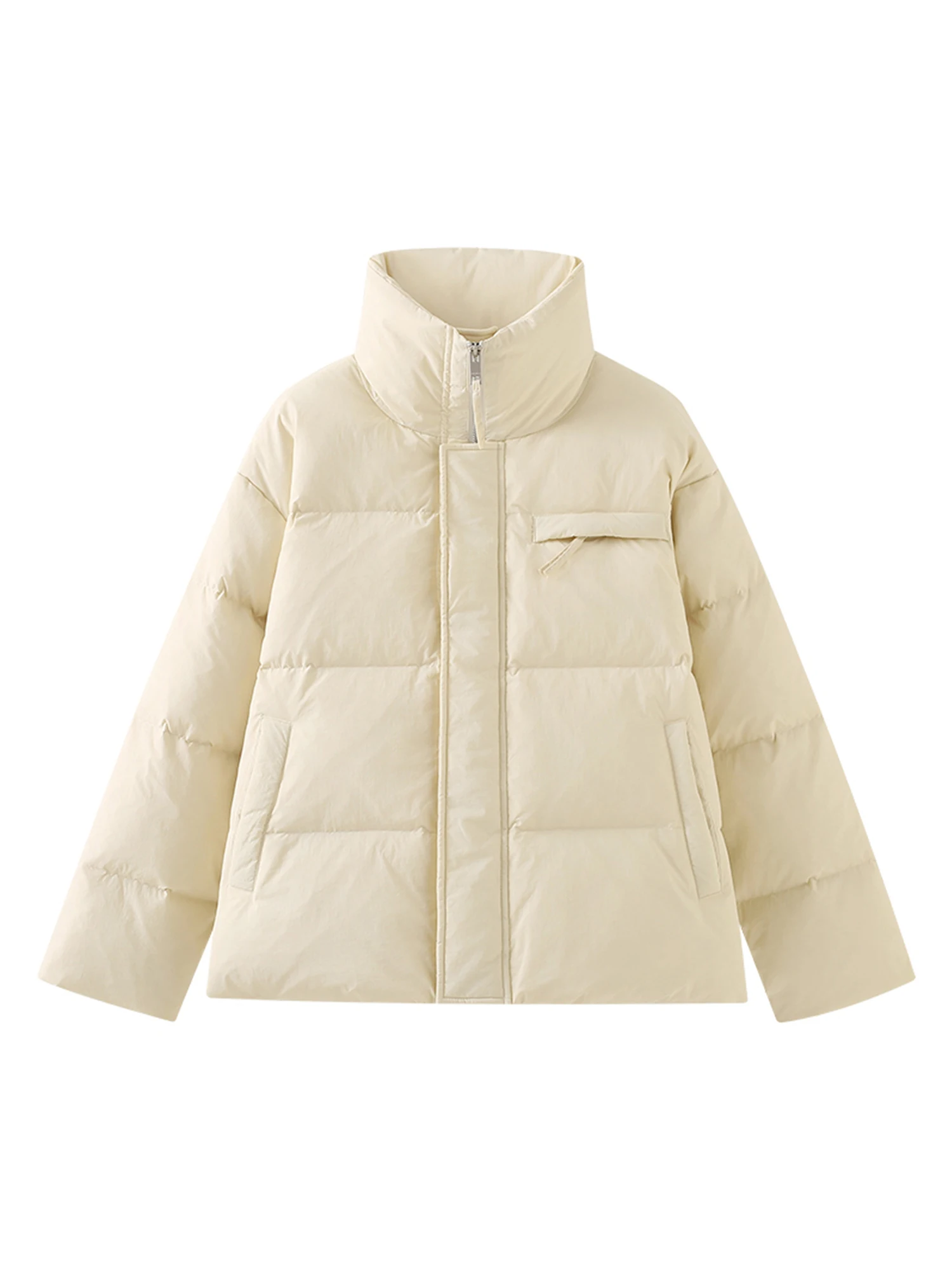 Off-White Stand Collar Short down Jacket Women's Winter New White Duck down Thickened Coat leather jacket women  womens coat