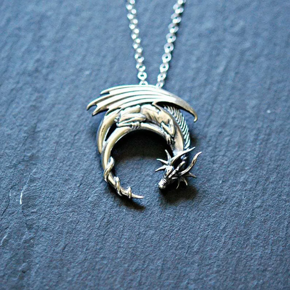 

Women Necklace Sleeping Dragon Pendant Necklace Medieval Symbolic Necklace Dragon Jewelry Jewelry Surprise Birthday Present