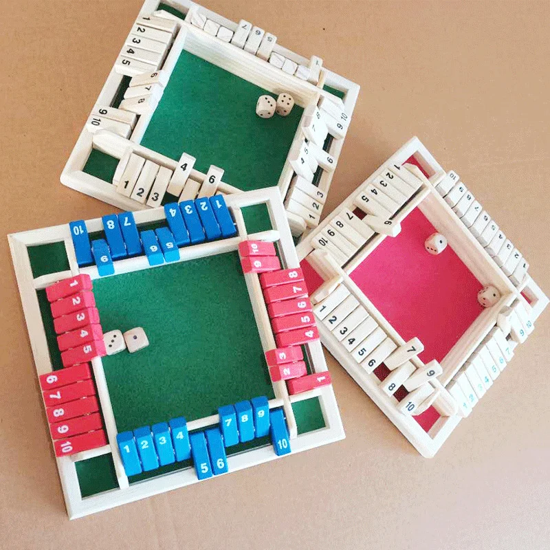 

Wooden Board Game Shut the Box Dice Game Mathematic Traditional Dice Game Family Math Game for Kids Family Party