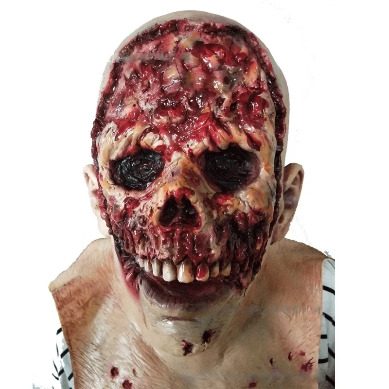 Маска для Хэллоуина латексная маска зомби-террориста гнилое лицо кровавая зомби