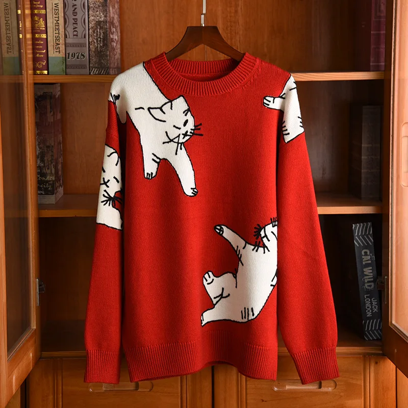 Fashion women's Loose sweater tops 2020 Autumn High quality 92% Wool sweaters Pullovers C319
