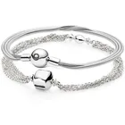 Браслет с застежкой в виде змеиной цепи, серебро 100% пробы