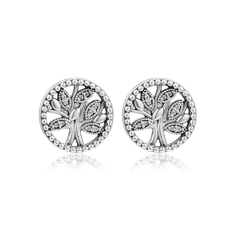 

Trees of Life Stud Earrings 100% 925 Sterling Silver Earrings for Women Party Wedding Gift Fashion Jewelry brincos