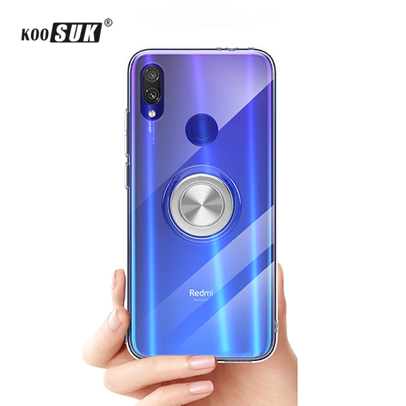 Прозрачная мягкая задняя крышка Xiaomi Mi 9 Mi9 для Redmi Note 7 Pro Redmi7 магнитный кольцевой