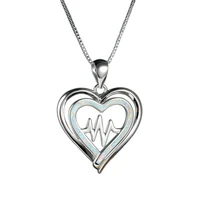 2022 fashion heart necklace for women wedding statement jewelry accessories elegant women bluewhite imitation opal necklace