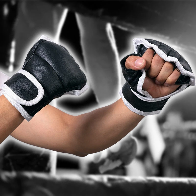 Boxing Gloves Half Finger PU Mitts Free Fight Sanda Karate Sandbag TKD Taekwondo Boxe MMA Muay Thai Training Kickboxing |