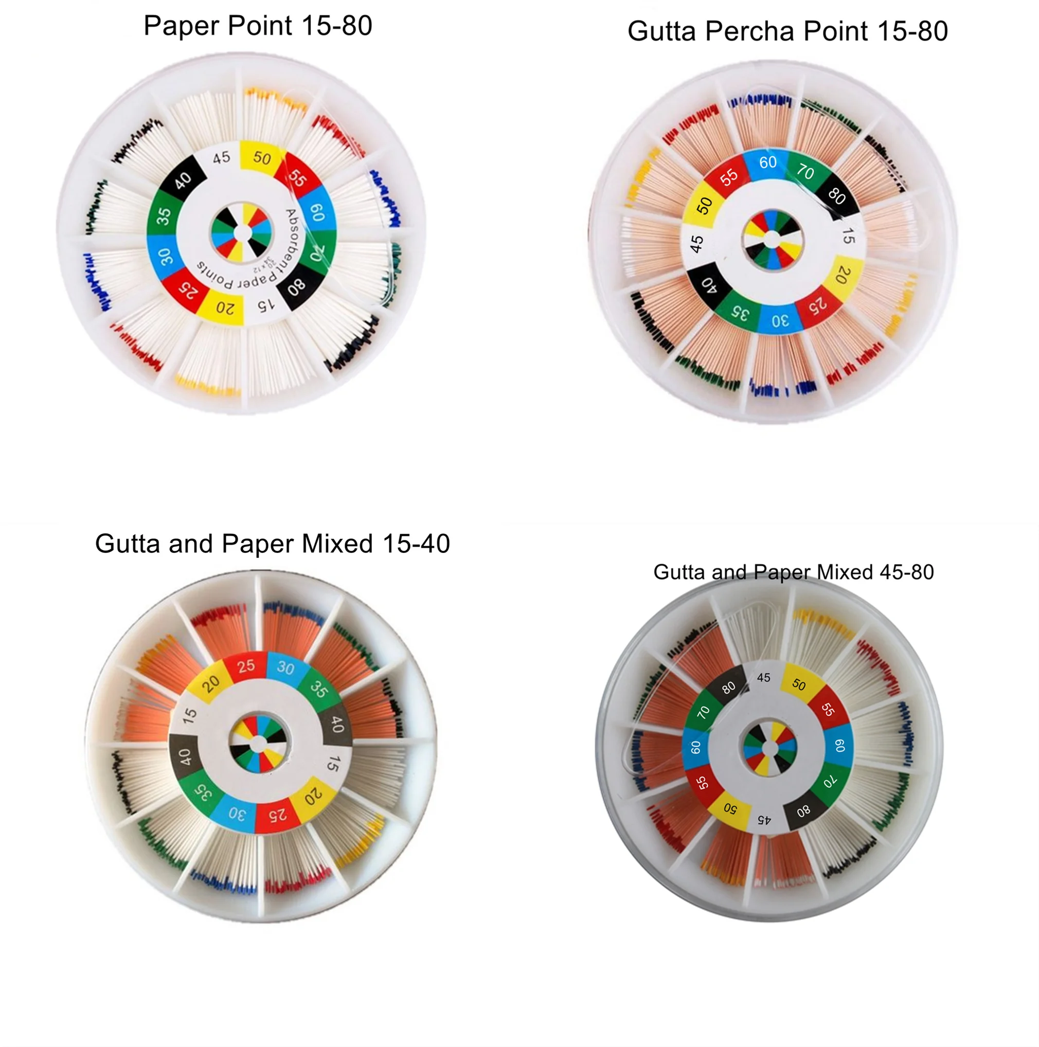 

Dental Endodontic Gutta And Paper Points Color Coded Sterilization Gauge Bowl