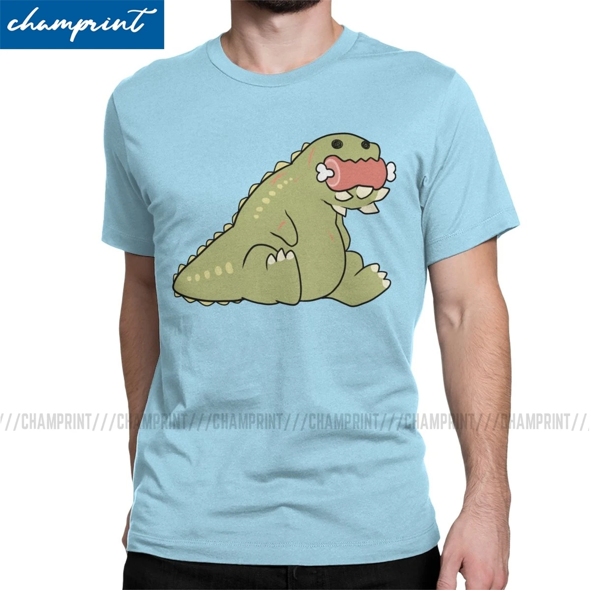 

Men's T-Shirt Deviljho Snack Amazing Cotton Tees Short Sleeve Monster Hunter World MHW Game T Shirt Round Neck Clothing Classic