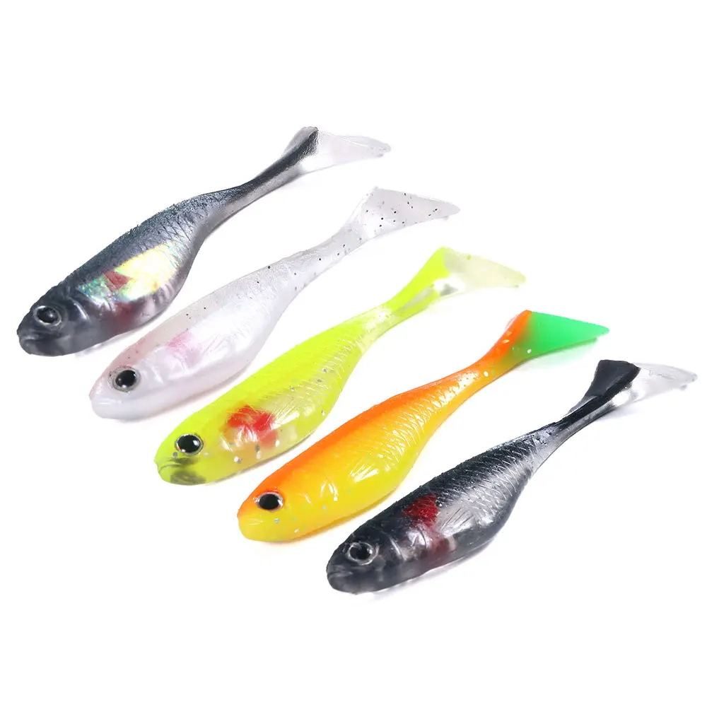 

5pcs/lot Carp Fishing Soft Lure 5g/88mm Silicone Bait Fishing Shad Fishing Worm Swimbaits Jig Head Soft Lure Fly Fishing Bait