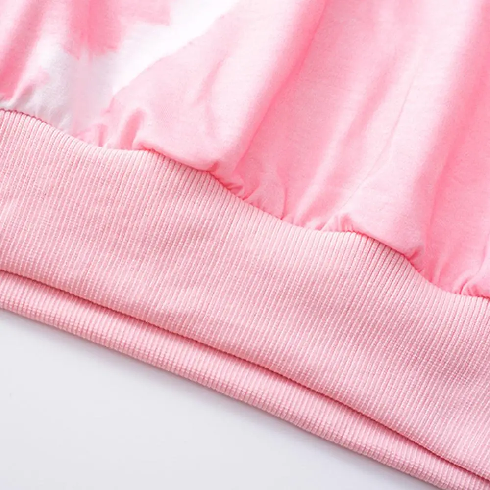 

Women Hoodie And Sweatshirt Fashion Casual Long Sleeve O-Neck Tie Dyeing Sweatshirt Pullover Top Sudadera Mujer Outwear hot SH3M