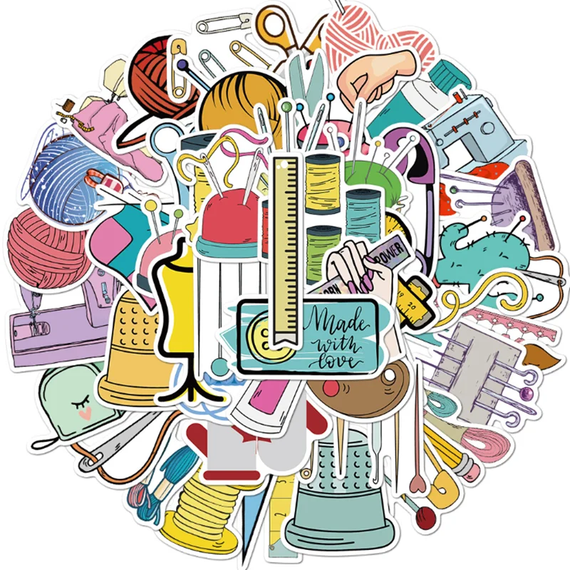 

10/30/50 PCS Cartoon Sewing Machine Tool Sticker Skateboard Guitar Waterproof Graffiti Decoration Toy Wholesale