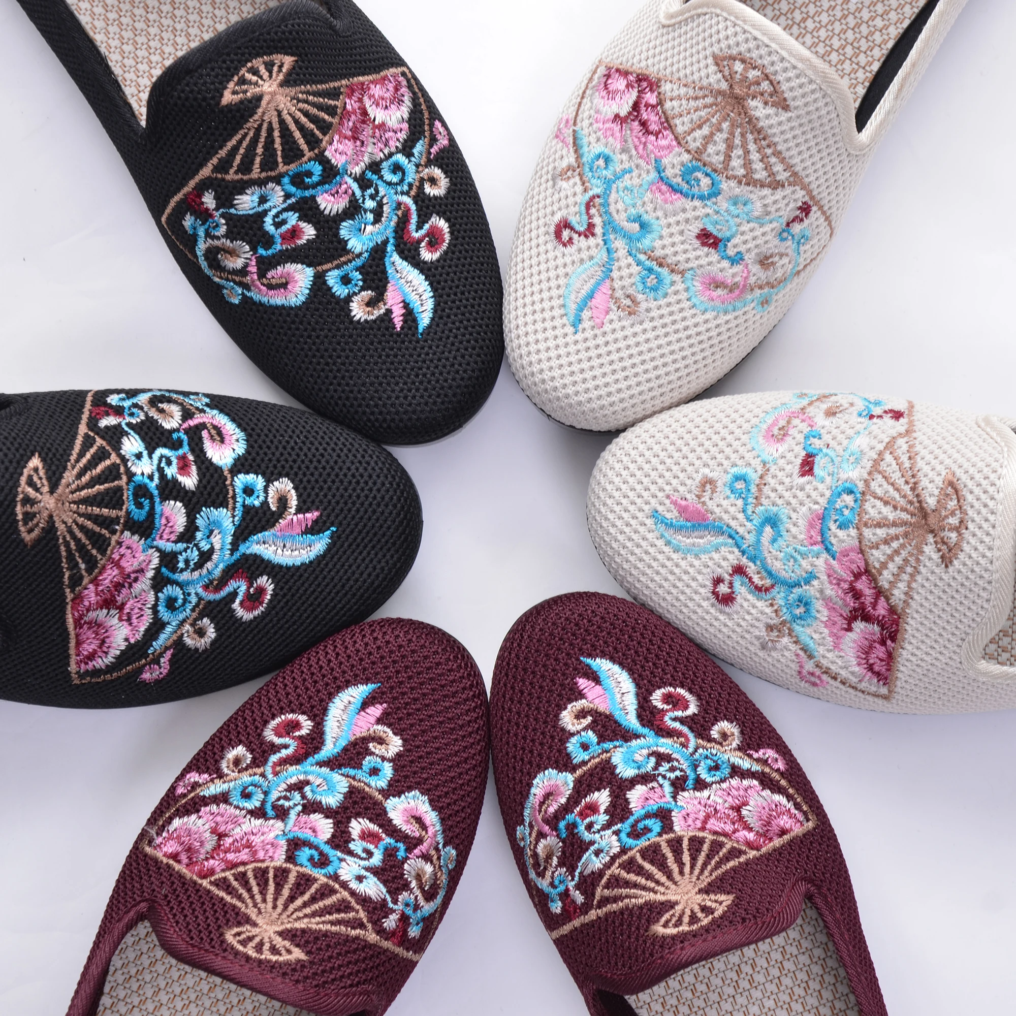 Парусиновая женская обувь без шнуровки Нарядная Балетки на плоской подошве с