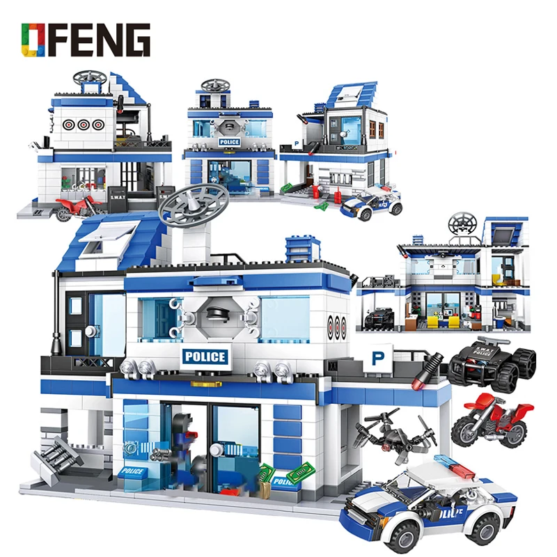 

4 в 1, Детский конструктор «полицейский участок»