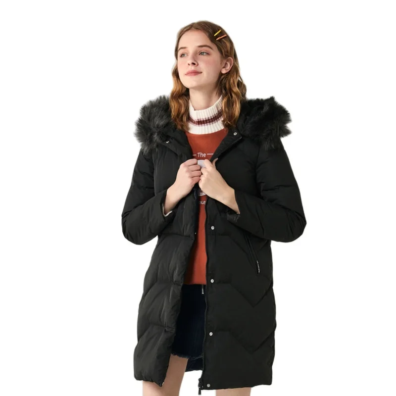 Куртка SEMIR 90% на белом утином пуху женская зимняя куртка длинное плотное пальто