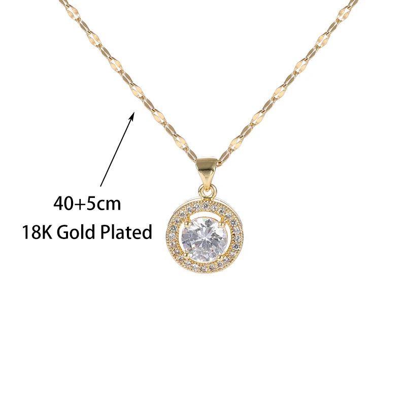 Ожерелье женское из нержавеющей стали роскошное романтическое инкрустированное